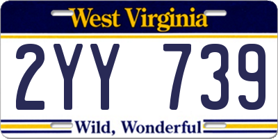 WV license plate 2YY739
