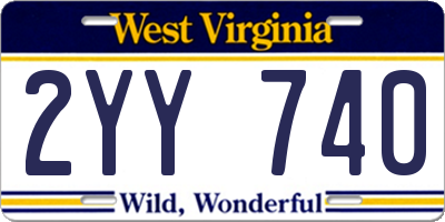 WV license plate 2YY740