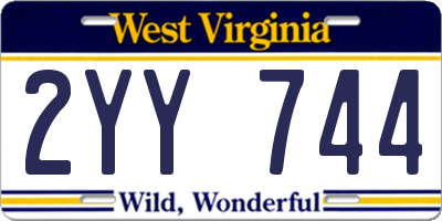 WV license plate 2YY744