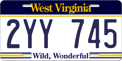 WV license plate 2YY745