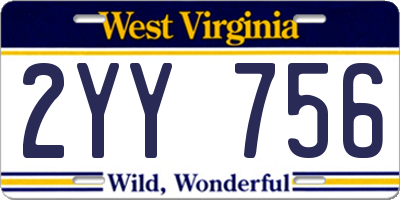 WV license plate 2YY756
