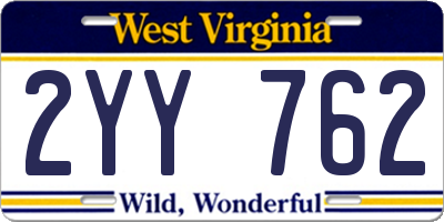WV license plate 2YY762
