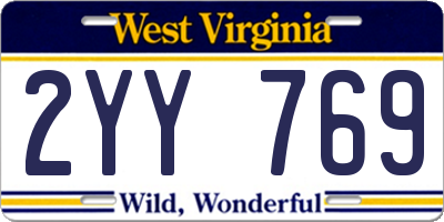 WV license plate 2YY769