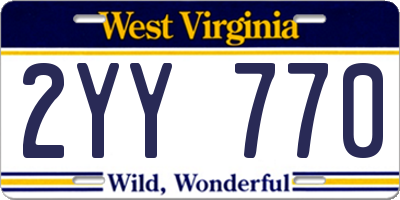 WV license plate 2YY770