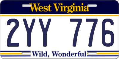 WV license plate 2YY776