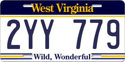 WV license plate 2YY779