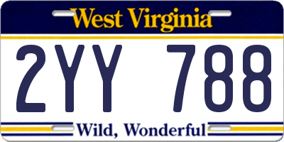 WV license plate 2YY788