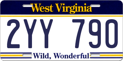 WV license plate 2YY790