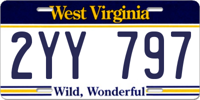 WV license plate 2YY797