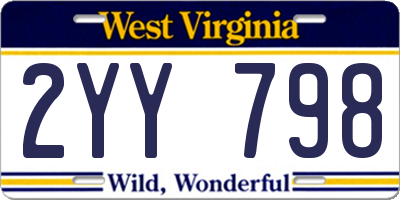 WV license plate 2YY798