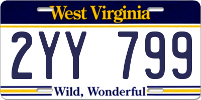 WV license plate 2YY799