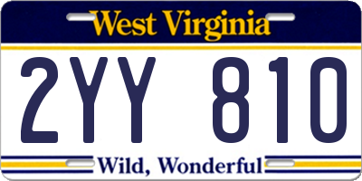WV license plate 2YY810