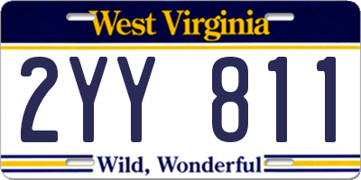 WV license plate 2YY811