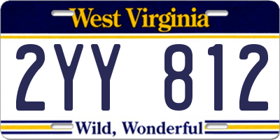 WV license plate 2YY812
