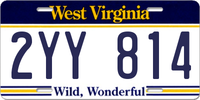 WV license plate 2YY814