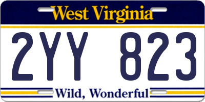WV license plate 2YY823