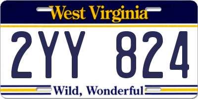 WV license plate 2YY824