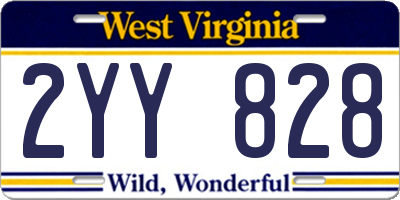 WV license plate 2YY828