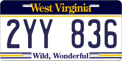 WV license plate 2YY836