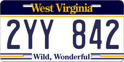 WV license plate 2YY842