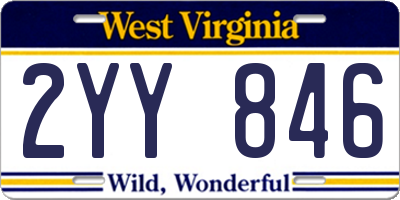 WV license plate 2YY846