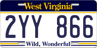 WV license plate 2YY866