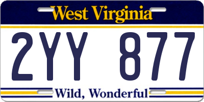 WV license plate 2YY877