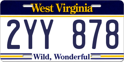 WV license plate 2YY878