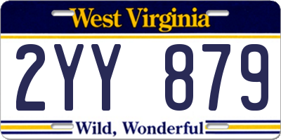 WV license plate 2YY879