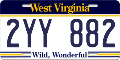 WV license plate 2YY882