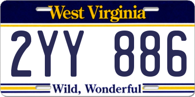 WV license plate 2YY886