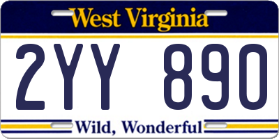 WV license plate 2YY890