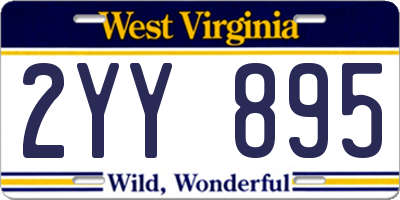 WV license plate 2YY895