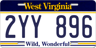 WV license plate 2YY896