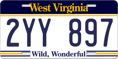 WV license plate 2YY897