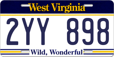 WV license plate 2YY898