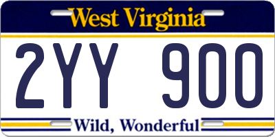 WV license plate 2YY900