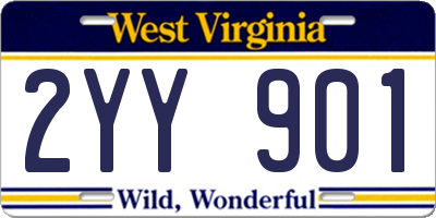 WV license plate 2YY901