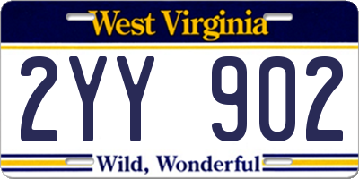 WV license plate 2YY902