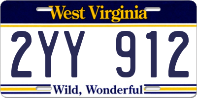 WV license plate 2YY912