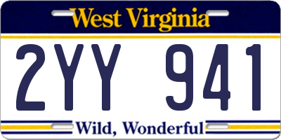 WV license plate 2YY941