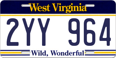 WV license plate 2YY964