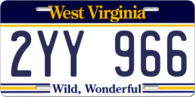 WV license plate 2YY966