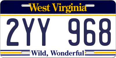 WV license plate 2YY968