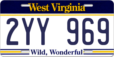 WV license plate 2YY969