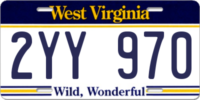WV license plate 2YY970