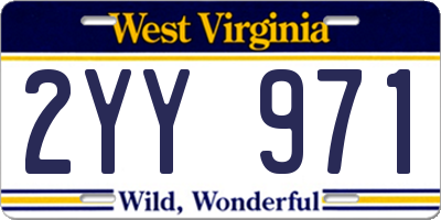 WV license plate 2YY971