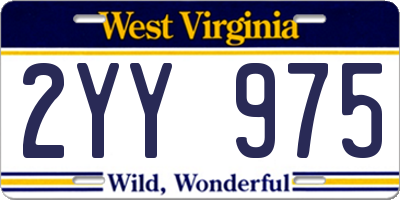 WV license plate 2YY975