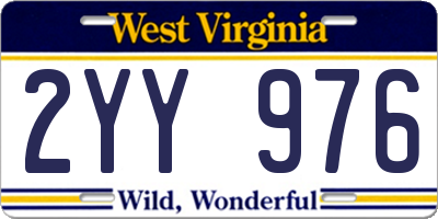 WV license plate 2YY976