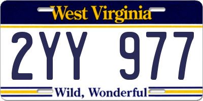 WV license plate 2YY977